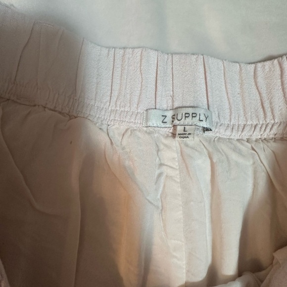 Z supply cream linen lined Wide-Leg Pants L - Picture 3 of 3